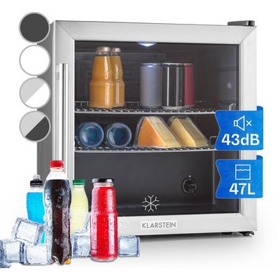 Klarstein - Beersafe l Kühlschrank 47 Liter 2 Böden Panoramaglastür Edelstahl