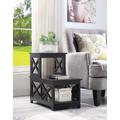 Oxford 2 Step Chairside End Table in Black - Convenience Concepts 203040BL