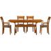 Copeland Furniture Sarah 5 Piece Extendable Solid Wood Dining Set Wood/Upholstered in Brown/Red | Wayfair