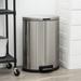 Home Zone Living 12 Gallon Stainless Steel Kitchen Trash Can Stainless Steel in Gray | 26.89 H x 19.53 W x 16.22 D in | Wayfair VA41834A