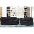 Westland and Birch Lyons 2 Piece Leather Living Room Set Genuine Leather in Black | 34 H x 80 W x 36 D in | Wayfair Living Room Sets Lyons-SL-LA8