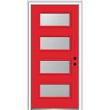 Verona Home Design 4-Lite Spotlight Painted Fiberglass Smooth Prehung Front Entry Door Metal | 32 W in | Wayfair ZZ346941L