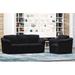Hokku Designs Ramdev 2 Piece Leather Living Room Set Genuine Leather in Black | 34 H x 80 W x 36 D in | Wayfair Living Room Sets
