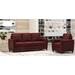 Hokku Designs Rambrij 2 Piece Leather Living Room Set Genuine Leather in Red | 35 H x 79 W x 36 D in | Wayfair Living Room Sets