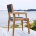 OASIQ Skagen Stacking Teak Patio Dining Chair w/ Cushion Wood/Sling in Brown | 33.88 H x 23.6 W x 24.1 D in | Wayfair