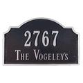 Montague Metal Products Inc. Vanderbilt 2-Line Wall Address Plaque, Wood | 9.75 H x 15.5 W x 0.32 D in | Wayfair PCS-60S-SBG-W