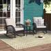 August Grove® Kaeden Rocking Conversation 3 Piece Seating Group Set w/ Cushions Synthetic Wicker/All - Weather Wicker/Wicker/Rattan in Brown | Outdoor Furniture | Wayfair
