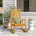 Rosecliff Heights Beda Classic Porch Outdoor Rocking Solid Wood Chair in Orange/Brown | 45 H x 28 W x 31 D in | Wayfair