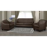 Charlton Home® Conkling 3 Piece Leather Living Room Set Leather Match in Brown | 35 H x 75 W x 38 D in | Wayfair Living Room Sets