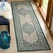 "Courtyard Collection 2'-3"" X 8' Rug in Light Grey And Teal - Safavieh CY8751-37212-28"