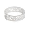 Glistening Arcs,'Arc Pattern Sterling Silver Filigree Band Ring from Peru'