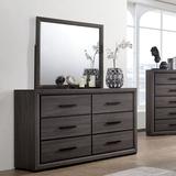 Ivy Bronx Azjah 6 Drawer 59" W Dresser w/ Mirror Wood in Brown/Gray | 72 H x 59 W x 16.38 D in | Wayfair AB5456C7B3034901BDA815BFDF3A7C4E