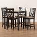 Baxton Studio Reneau Modern Sand Fabric Espresso Brown Finished 5-PC Wood Pub Set - RH316P-Sand/Dark Brown-5PC Pub Set