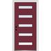 Verona Home Design Spotlight Steel Prehung Front Entry Door Metal in White | 80 H x 36 W x 1.75 D in | Wayfair ZZ354538R