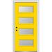 Verona Home Design Spotlight Steel Prehung Front Entry Door Metal in White | 80 H x 36 W x 1.75 D in | Wayfair ZZ354982R