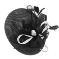 Caprilite Black and White Sinamay Big Disc Saucer Fascinator Hat for Women Weddings Headband