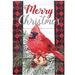 Dicksons Inc Merry Christmas Cardinal 2-Sided Polyester 18 x 13 in. Garden Flag in Black/Red | 18 H x 13 W in | Wayfair M080035