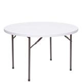 PRE Sales Rhinolite Circular Portable Folding Table Plastic/Resin/Plastic/Metal in White | 30 H x 48 W x 48 D in | Wayfair 3714