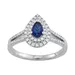 Simply Vera Vera Wang 14k White Gold Sapphire & 1/4 Carat T.W. Diamond Teardrop Ring, Women's, Size: 6
