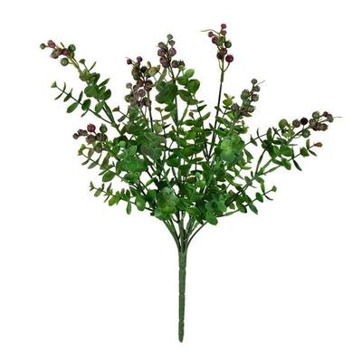 Vickerman 610046 - 14.5" Purple Berry Money Leaf Bush Pk/2 (FI190566) Home Office Picks and Sprays