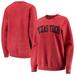 Women's Pressbox Red Texas Tech Raiders Comfy Cord Vintage Wash Basic Arch Pullover Sweatshirt