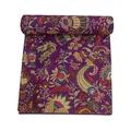 NANDNANDINI TEXTILE Indian Handmade Embroidered Patchwork Kantha Quilt Cotton Vintage Bedding Set Kantha King Size Throw Bedspread Reversible Quilted Bedsheet Blanket Home Decor Gudri ralli