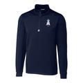 Men's Cutter & Buck Navy Los Angeles Angels Stars Stripes Big Tall Traverse Half-Zip Pullover Jacket