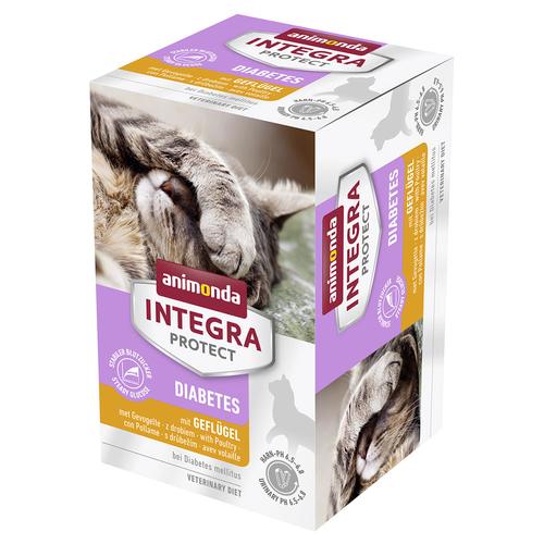 Sparpaket: 24x100g Animonda Integra Protect Adult Diabetes Schale mit Geflügel Katzenfutter nass