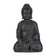 Relaxdays Buddha Figur sitzend, 40 cm hoch, Feng Shui Deko, wetterfest & frostsicher, große Garten Dekofigur, dunkelgrau