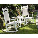 POLYWOOD® Estate Outdoor Rocking Chair in Pink/White/Black | 41.25 H x 26.25 W x 34 D in | Wayfair R199BL