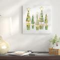 The Holiday Aisle® 'Golden Christams Trees' Print on Canvas Canvas/Metal in Green | 40 H x 40 W x 1.5 D in | Wayfair THLY2610 44374506