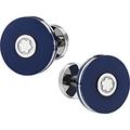 Montblanc Steel and Resin Cufflinks Blue Resin Alloy Steel, Alloy Steel Resin