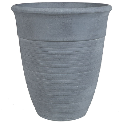Blumentopf Grau ⌀ 50 cm aus Steingemisch und Polyresin für Innen und Außen Rund mit Elegante Ausstrahlung Modern