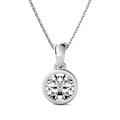 TABOLIK 0.10 Carat Certified 100% Natural Round Solitaire Diamond Pendant Necklace for Women In 18K White Gold