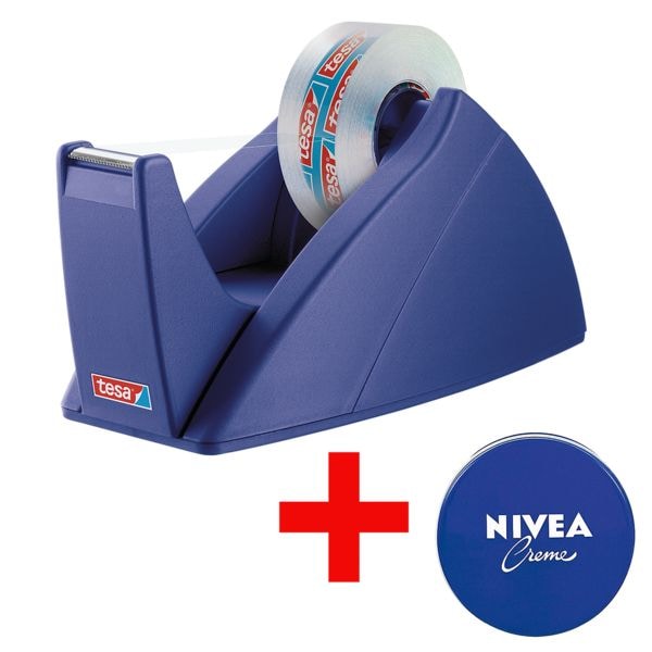 tesa Tischabroller »Easy Cut« 57421 inkl. Hautpflegecreme »Nivea« blau Image