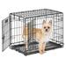 Lifestages Double Door Fold & Carry Crate for Dogs, 25.25"L X 19"W X 20.5"H, Small, Black