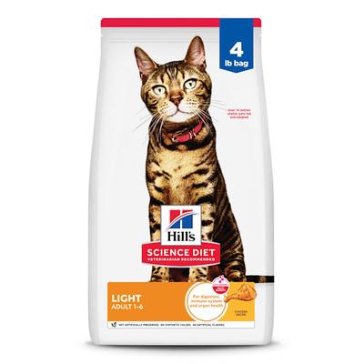 Hill's Science Diet Adult Light Chicken Recipe Dry Cat Food, 4 lbs.
