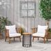 Highland Dunes Reichard Outdoor 3 Piece Seating Group w/ Cushions Wood/Natural Hardwoods in Brown/White | Wayfair D0954412F479430FA5E7F8F0E59F17AE