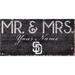 San Diego Padres 12" x 6" Personalized Mr. & Mrs. Sign