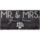 Texas A&M Aggies 12" x 6" Personalized Mr. & Mrs. Sign