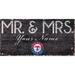Texas Rangers 12" x 6" Personalized Mr. & Mrs. Sign