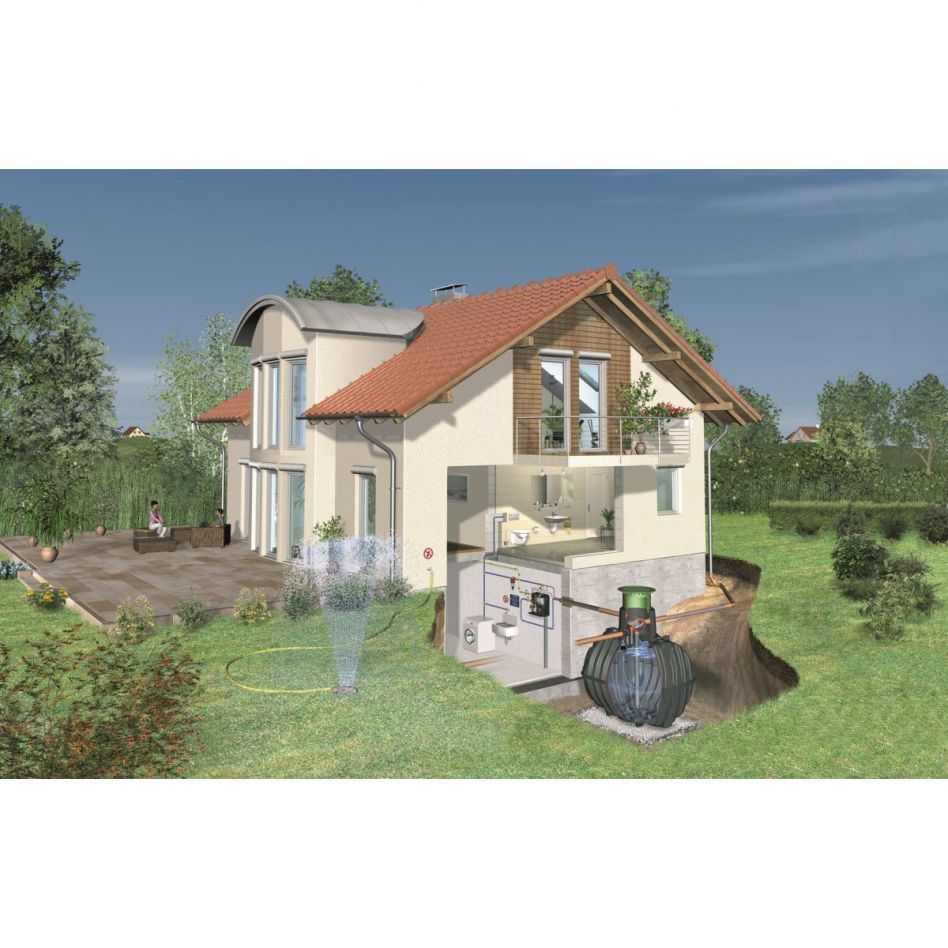 GRAF Carat Hausanlage Professionell inkl. hausinterner Saugpumpe Zisterne Regenwassertank, 13000 L, begehbar Image