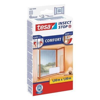 Tesa Fliegengitter Fenster Insect Stop Comfort Insektenschutz, 130x150 cm, Weiß