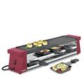 Spring Raclette 4 Personen COMPACT, rot, Tischgrill elektrisch, Antihaftbeschichtete Alu-Grillplatte, 4 Raclette Pfännchen & Spatel, Abstellebene, 54,0×10,5×11,5cm, 650W, Raclette Grill