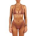 sofsy High Cut Bikini Bottoms for Women, Brazilian Style Bikini Bottoms (Top & Bottoms Sold Separately!) Nude Burnt Orange Size Large