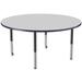 Factory Direct Partners Round T-Mold Adjustable Height Activity Table w/ Super Legs Laminate/Metal in Brown | 30 H in | Wayfair 10046-GYNV