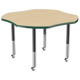 Factory Direct Partners Clover T-Mold Adjustable Height Activity Table w/ Super Legs Laminate/Metal in Brown | 30 H in | Wayfair 10084-MPGN