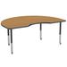 Factory Direct Partners Kidney T-Mold Adjustable Height Activity Table w/ Super Legs Laminate/Metal in Brown | 30 H in | Wayfair 10088-OKNV