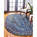 Blue 120 x 96 x 0.5 in Area Rug - Bungalow Rose Munford Southwestern Hand Braided Sapphire Area Rug Cotton/Jute & Sisal | Wayfair 1869178