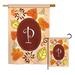 Breeze Decor Autumn Initial Fall Harvest & Impressions 2-Sided Polyester Flag Set in Red/Brown | 28 H x 18.5 W in | Wayfair